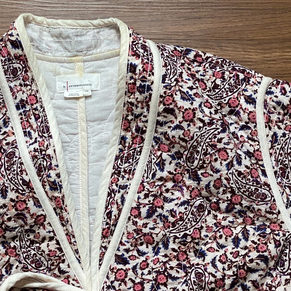 ANTHROPOLOGIE pink and purple quilted vest